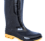 Bota PVC cano médio preta com solado amarelo marca Kadesh
