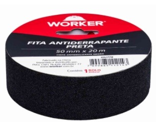 Fita antiderrapante preta   50mm x 20m marca Worker
