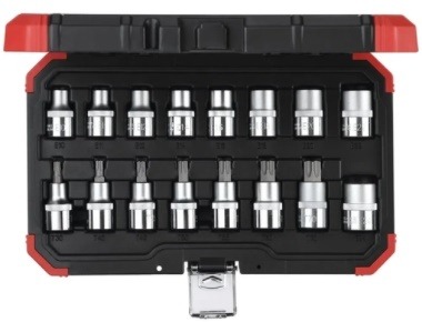 Jogo soquete R68003016 torx encaixe ½’’ e10-e24 / t30-t70 16 peças marca Gedore red
