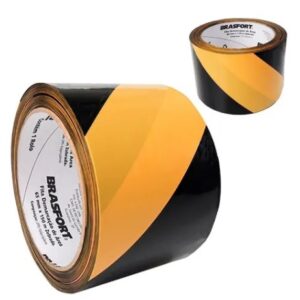 Fita zebrada 65mm x 150m marca Brasfort