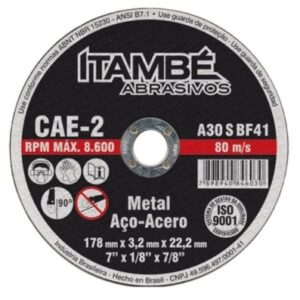 Disco corte 2t 10" x ¾'' marca Itambe